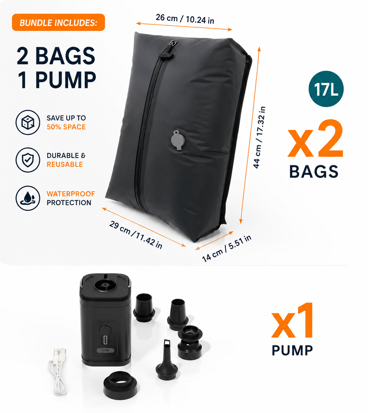 VacuMate™ Travel Compression Bags